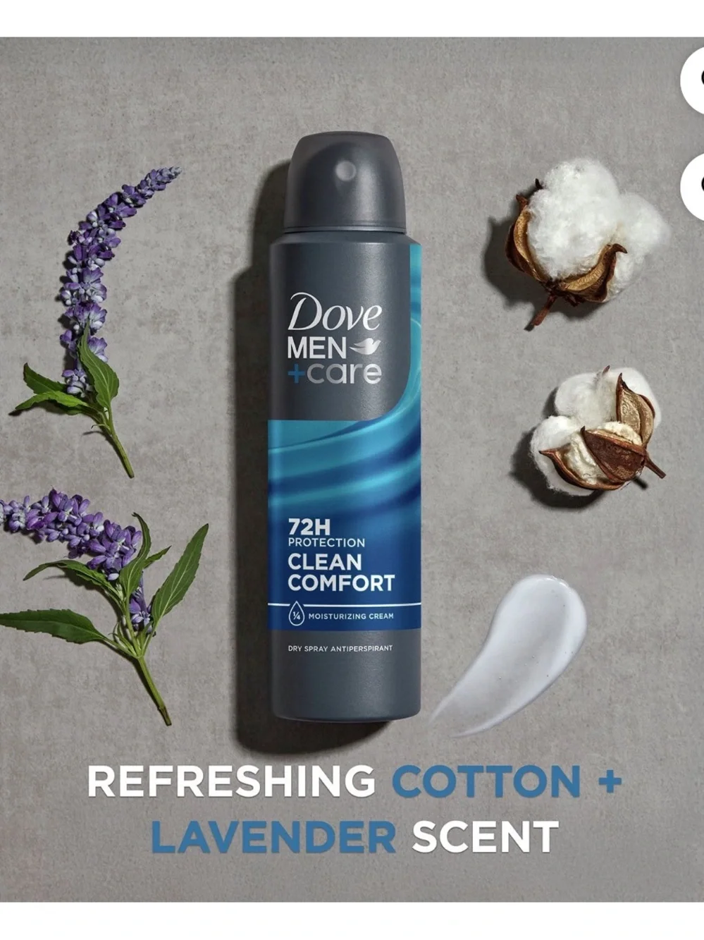 Dove Clean Comfort Antiperspirant 72HR Spray 3-Pack